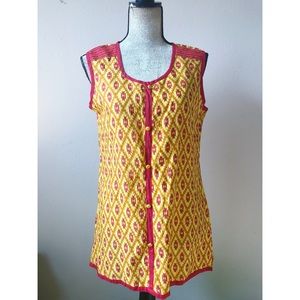 5/$20 Yellow and red bohemian tank top